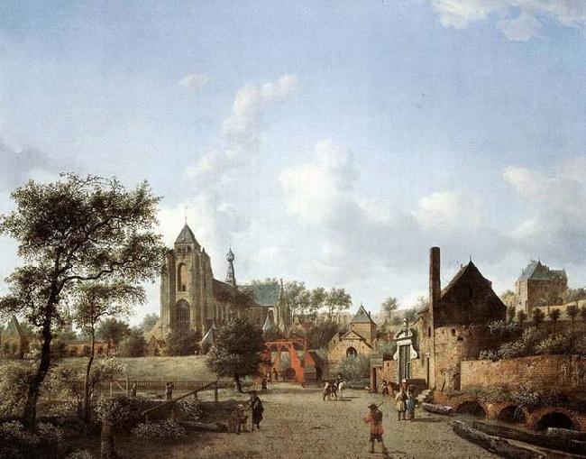 HEYDEN, Jan van der Approach to the Town of Veere China oil painting art